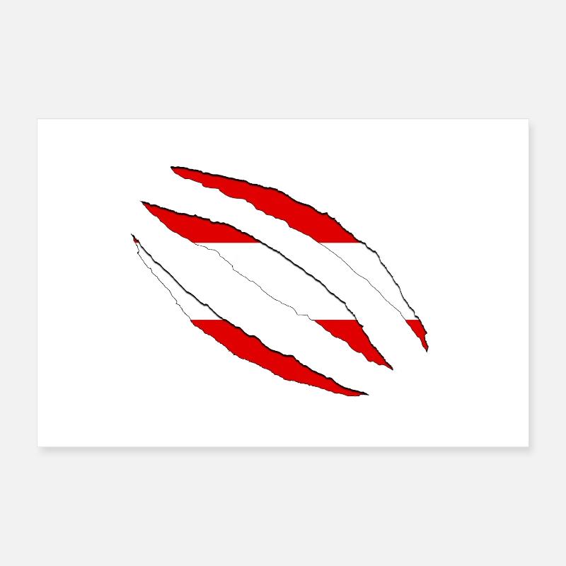 Austria claws cracks flag torn open Poster 12" x 8" (30x20 cm)