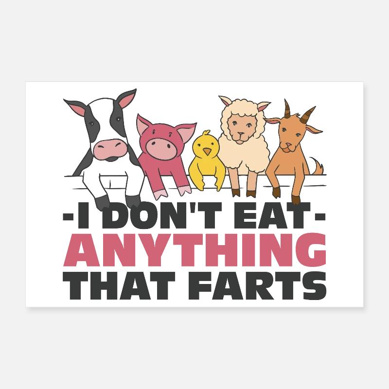 Humour végan amusant Poster 30 x 20 cm