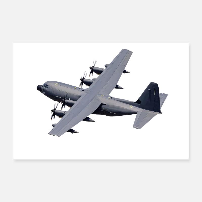 C-130 Grau Silhouette Poster 30x20 cm