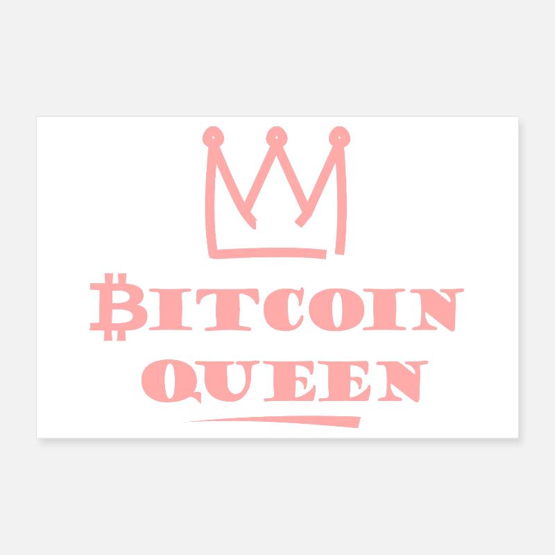 Bitcoin Königin Pinke Krone Poster 30x20 cm