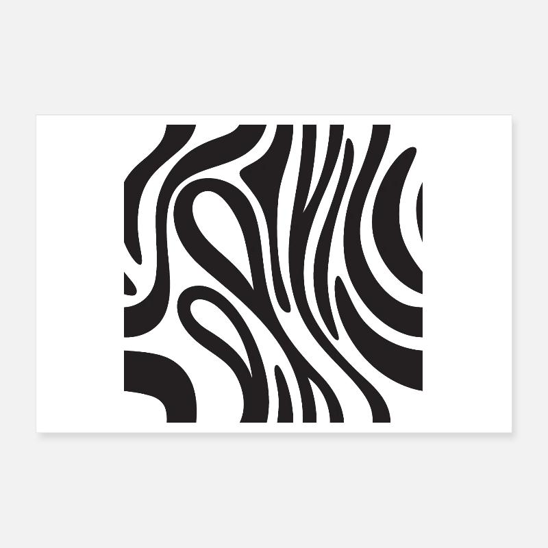 Zebra decoration - African savannah effect. Poster 12" x 8" (30x20 cm)