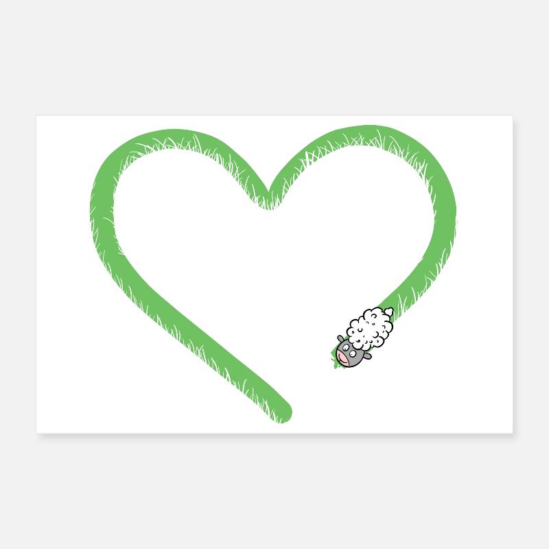 Herz Schaf I Schäfchen Comic Poster 30x20 cm