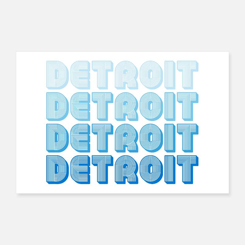 Séquence de mots en gradient de Detroit Poster 30 x 20 cm