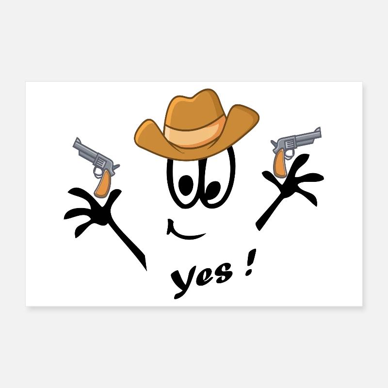 Cowboy, Karneval, Comic Poster 30x20 cm