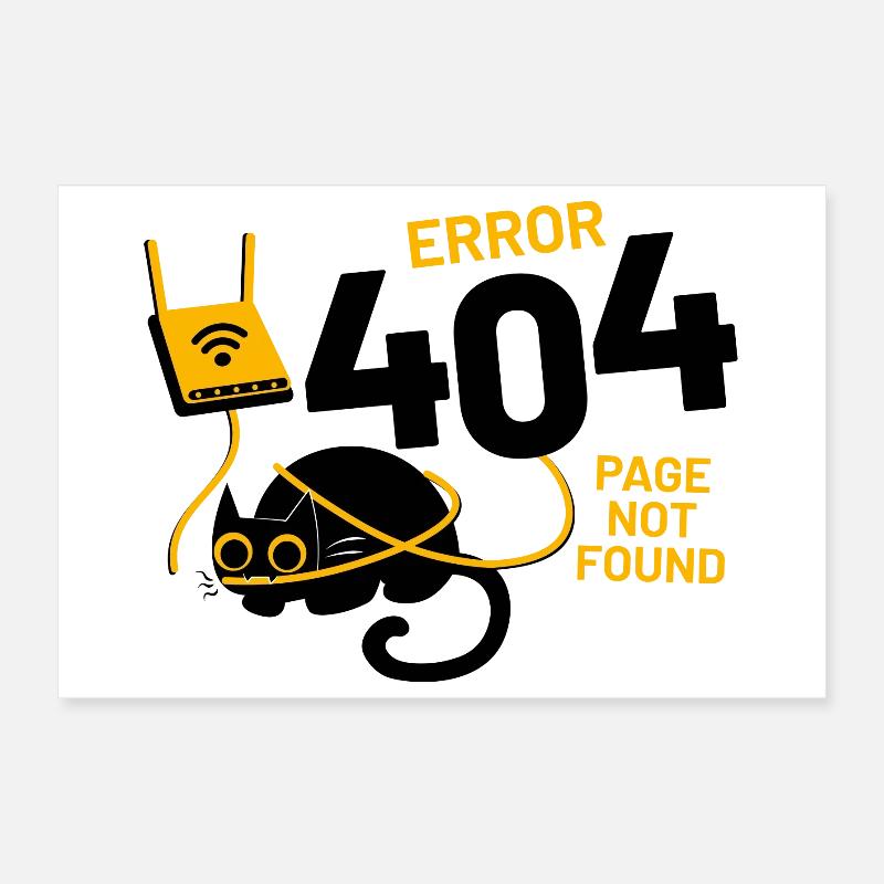 Error 404 Page Not Found Poster 12" x 8" (30x20 cm)