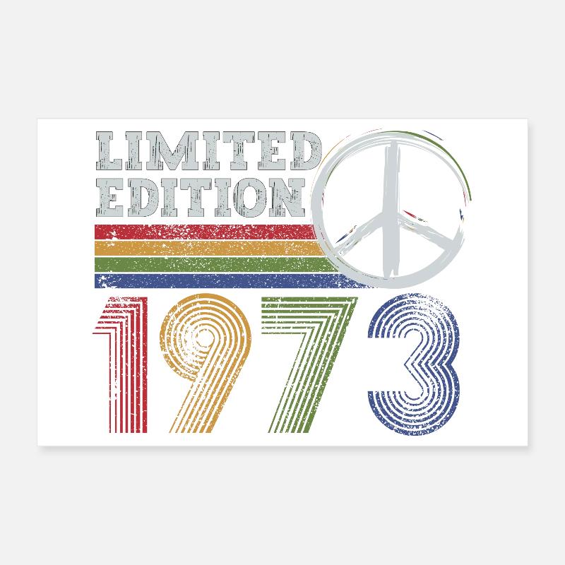 Limitierte Edition Peace 1973 Retro Poster 30x20 cm