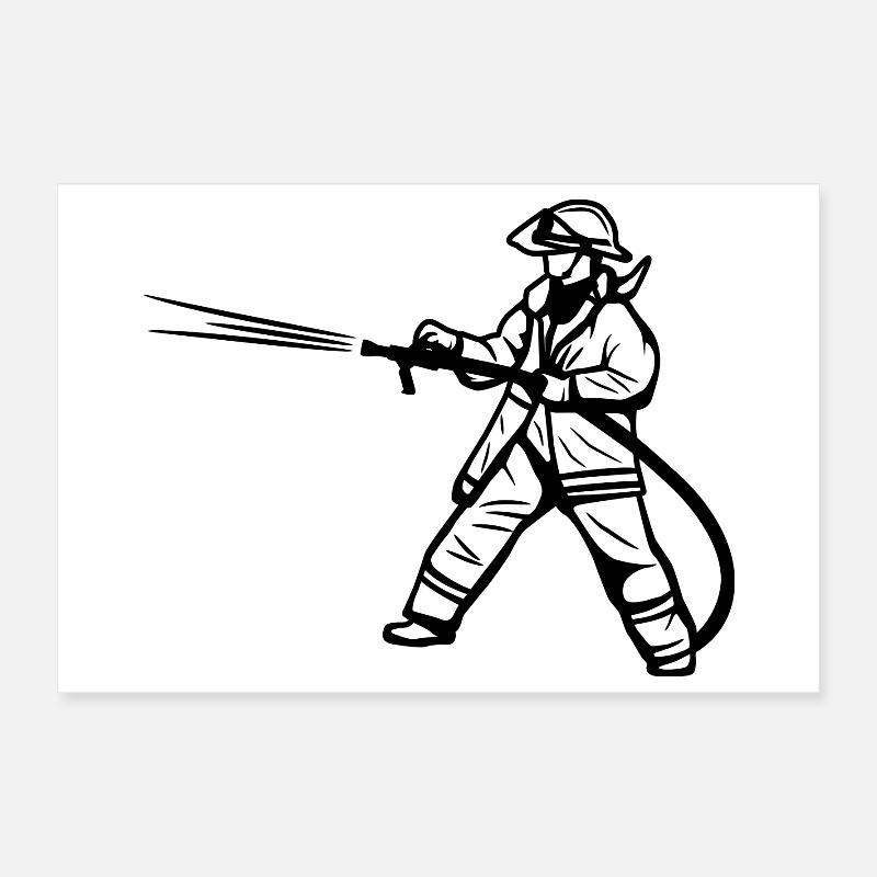 Feuerwehrmann Poster 30x20 cm