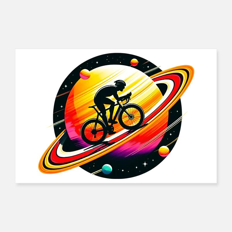 Radfahrer auf dem Saturn Poster 30x20 cm