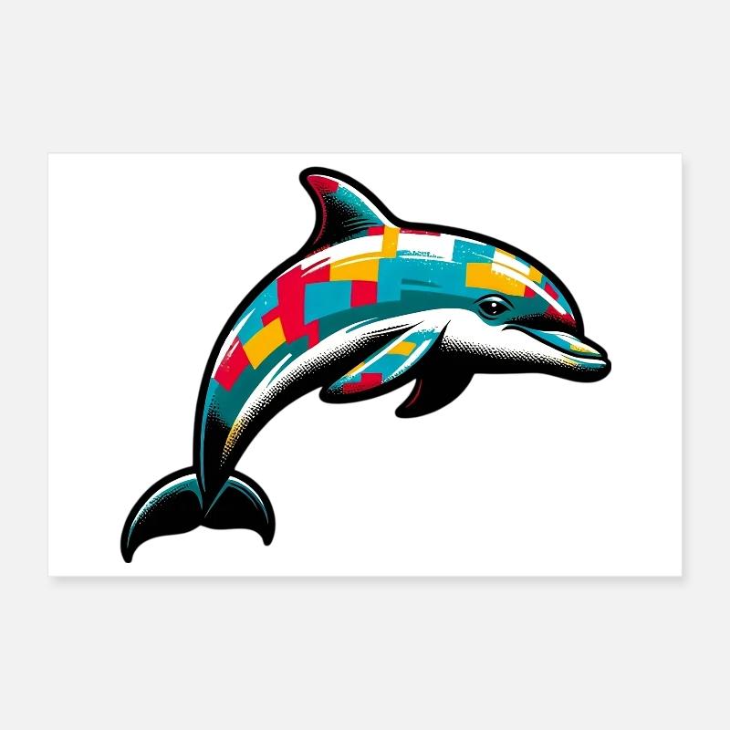 Dolphin Poster 12" x 8" (30x20 cm)