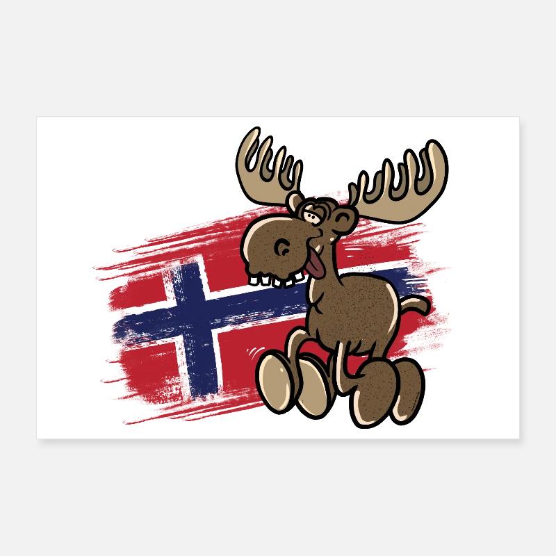 Norway - Moose Poster 12" x 8" (30x20 cm)