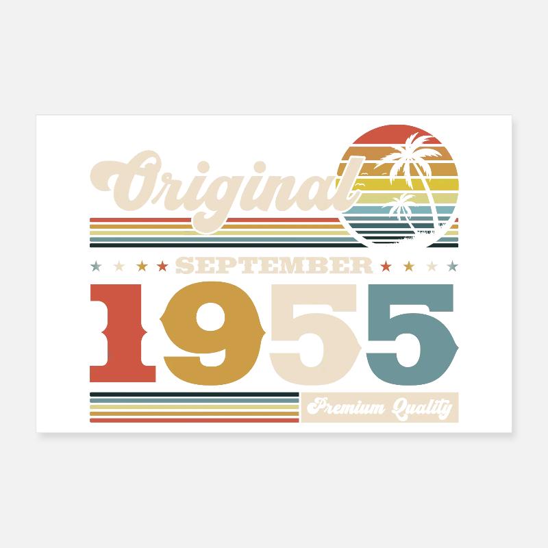 70e anniversaire Original septembre 1955 Poster 30 x 20 cm