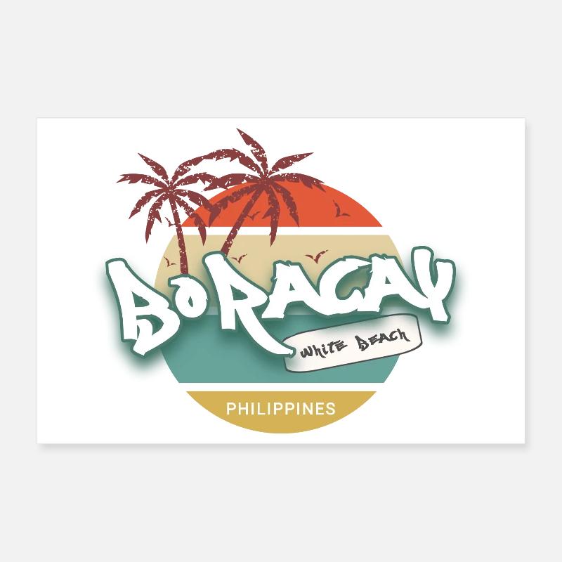 White Beach Boracay, Philippines Poster 30 x 20 cm