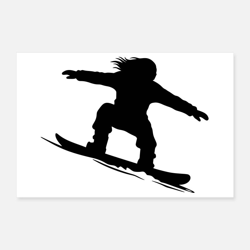 Snowboarder Silhouette - Color Variable Poster 12" x 8" (30x20 cm)