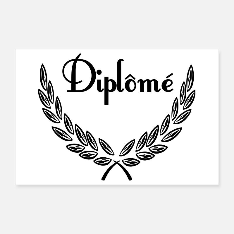 Diplôme – Couronne de laurier Poster 30 x 20 cm