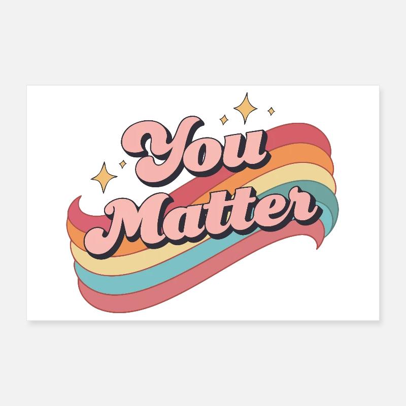 Du Zählst Retro Regenbogen Poster 30x20 cm