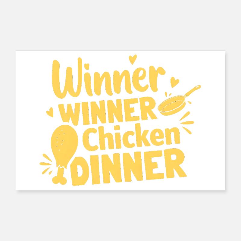 Winner Winner Chicken Dinner Tee Poster 12" x 8" (30x20 cm)