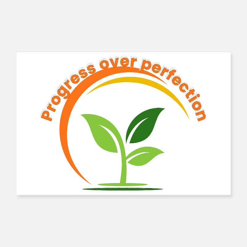 Progress Over Perfection – Growth Mindset Inspirat Poster 12" x 8" (30x20 cm)