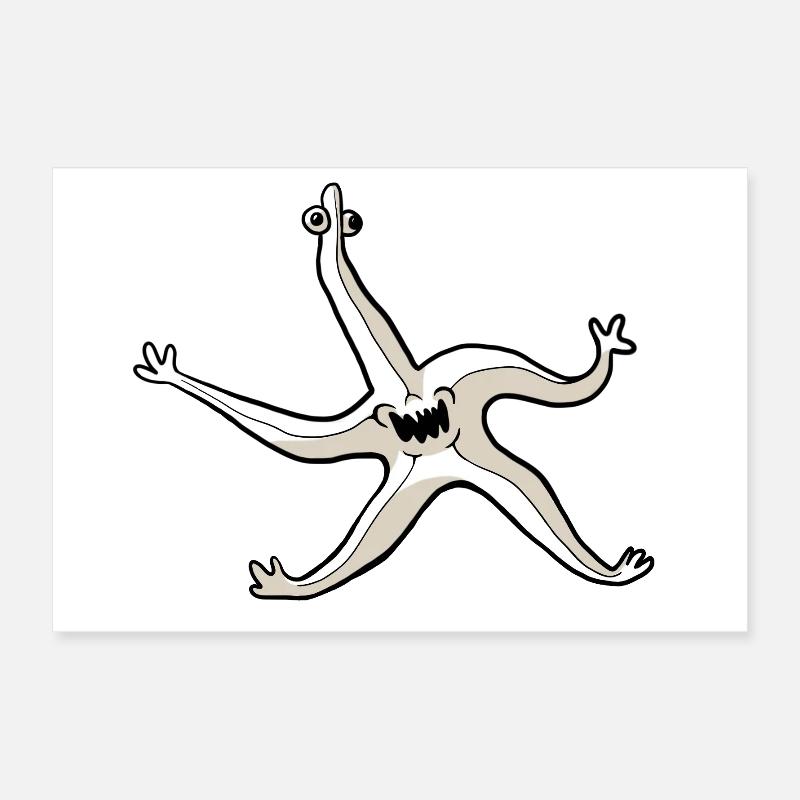 Quirky Starfish Poster 12" x 8" (30x20 cm)
