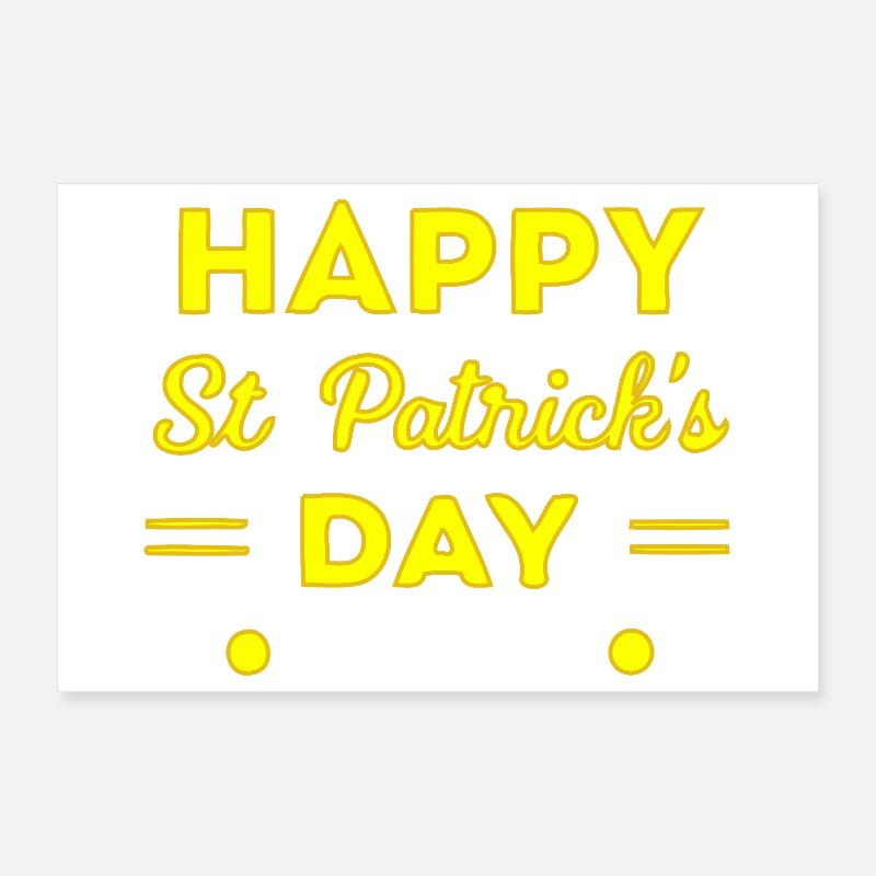Saint-Patrick Neon Jaune Joyeux Jour Poster 30 x 20 cm