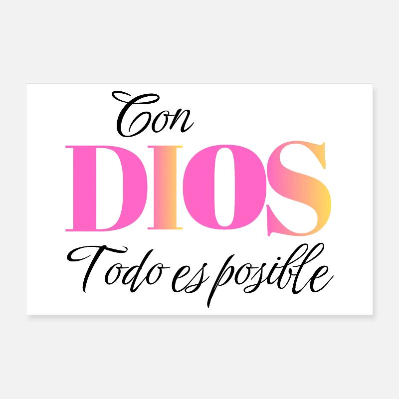 Avec Dieu, tout est possible - Matthieu 19:26 Christian A Poster 30 x 20 cm