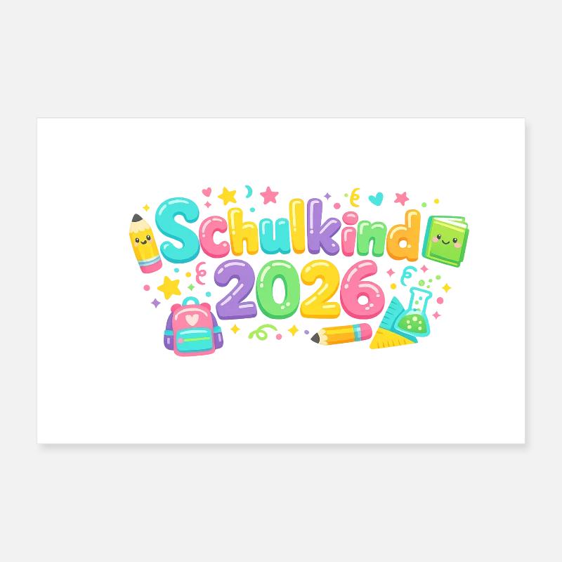 Schulkind 2026 Einschulung Geschenk Poster 30x20 cm