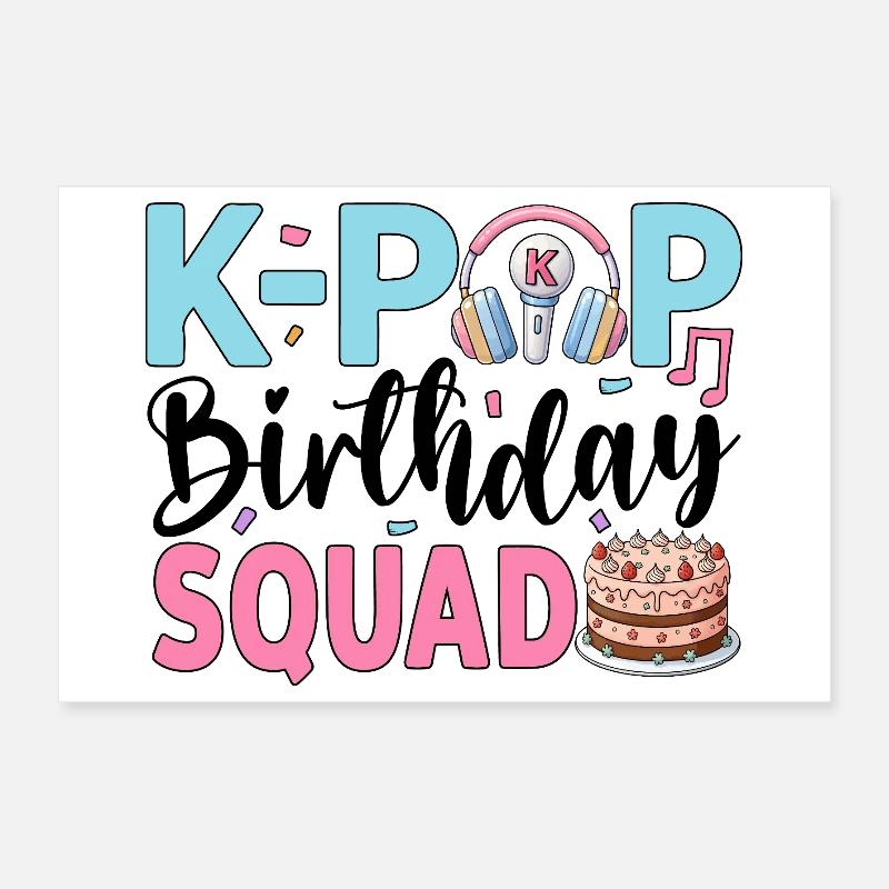 Équipe d’anniversaire K-Pop Poster 30 x 20 cm