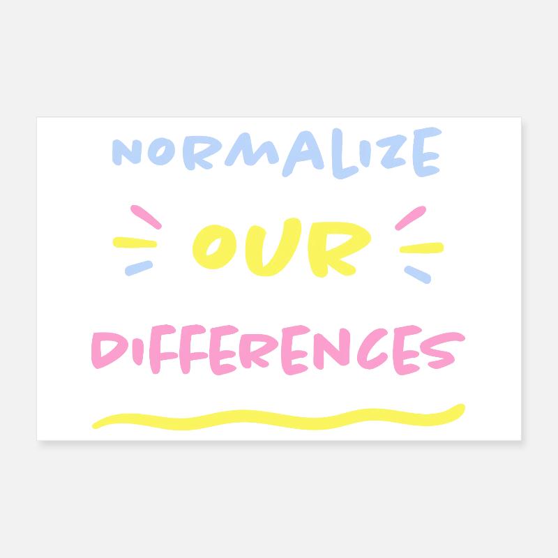 Normalize our Differences - Inclusion ASD ADHD Poster 12" x 8" (30x20 cm)
