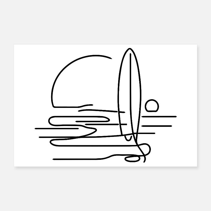 Croquis de surf Poster 30 x 20 cm