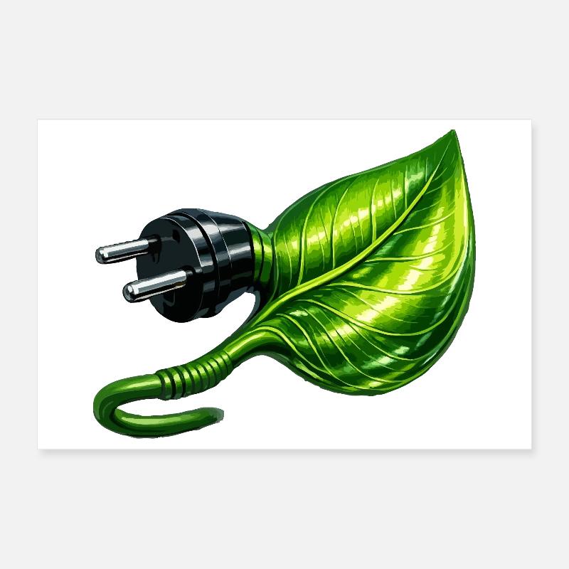 Grünes Energieblatt Poster 30x20 cm