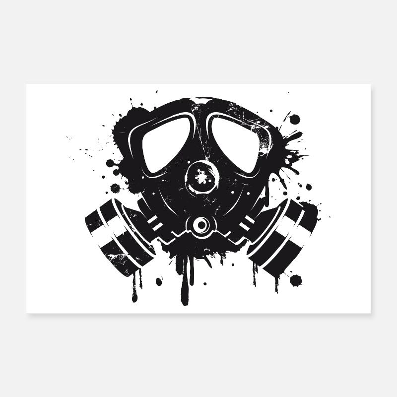 Masque à gaz graffiti Poster 30 x 20 cm