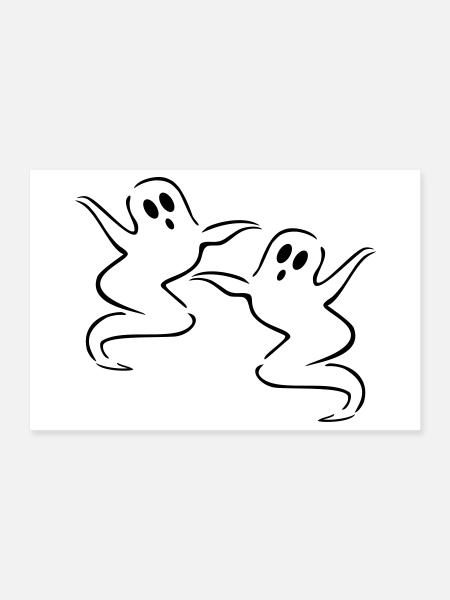 gespenster geist halloween - Poster 30x20 cm - Weiß
