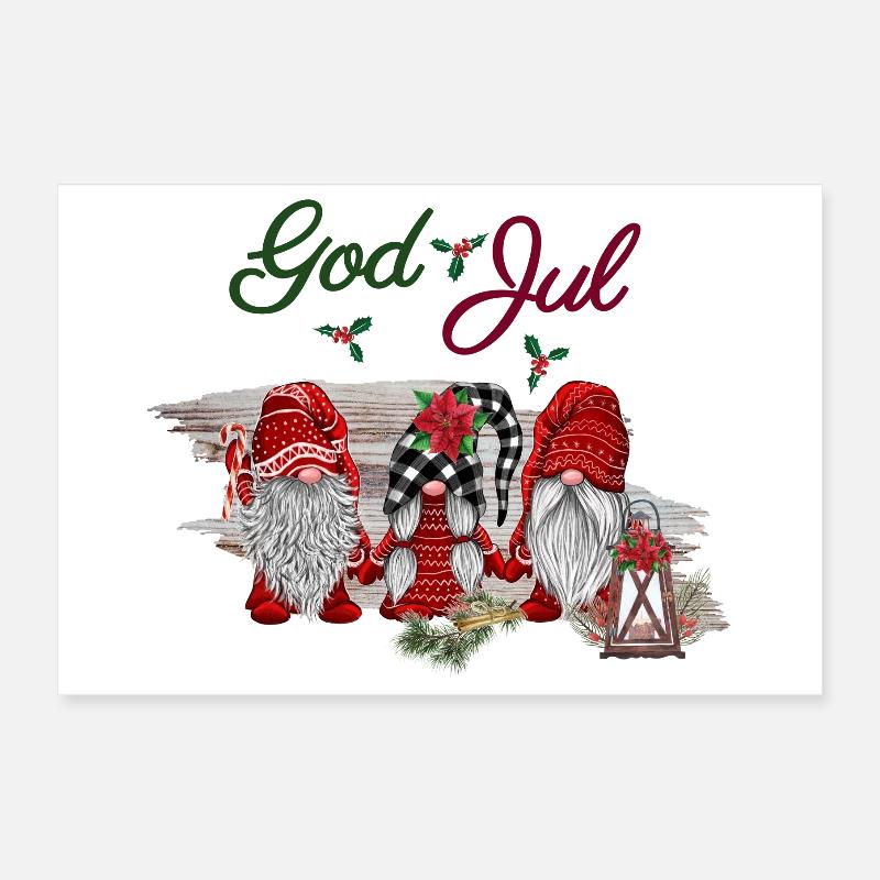 Dieu jul Joyeux Noël Noël Design Poster 30 x 20 cm