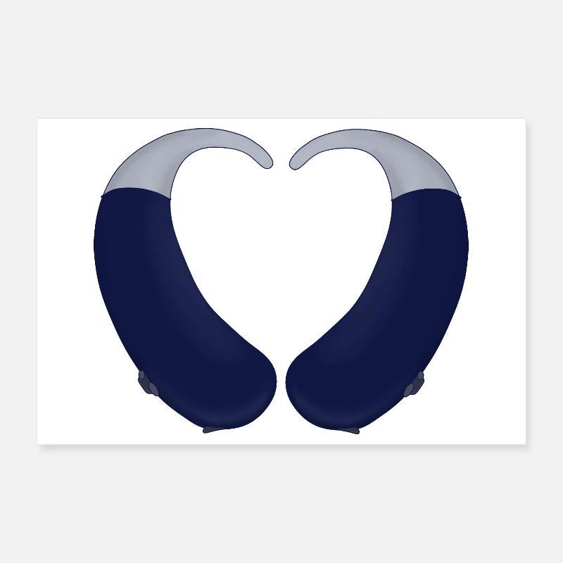 Heart and Hearing Aid Poster 12" x 8" (30x20 cm)
