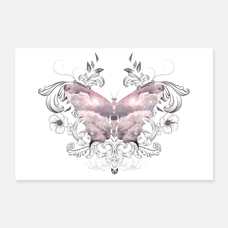 Un papillon céleste de nuages délicats Poster 30 x 20 cm