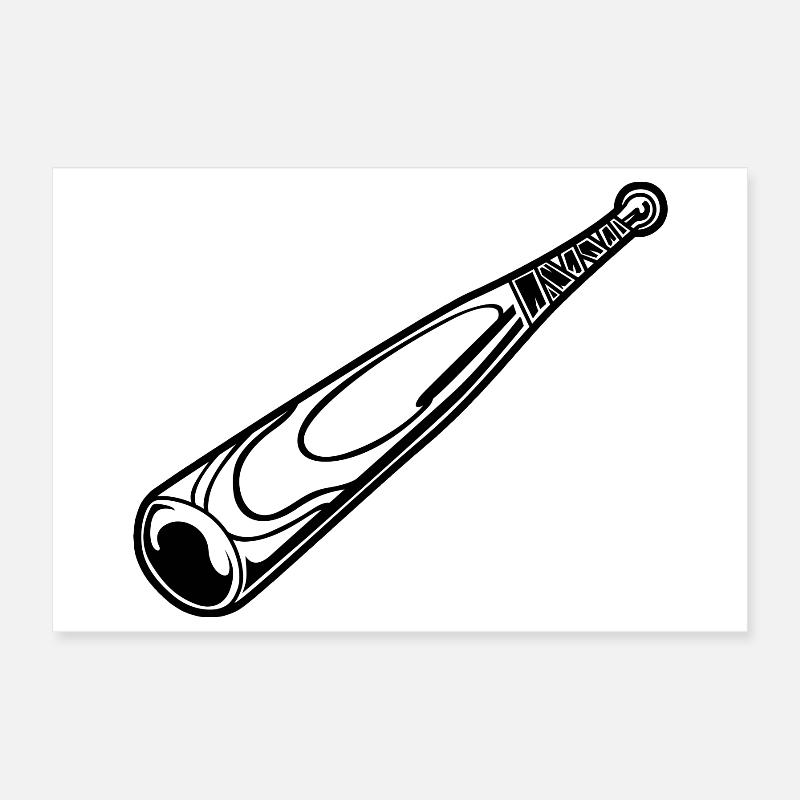 Baseball bat sketch Poster 12" x 8" (30x20 cm)