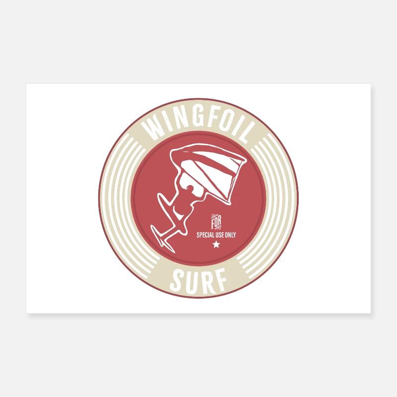 Label Wingfoil Surf-Label Poster 12" x 8" (30x20 cm)
