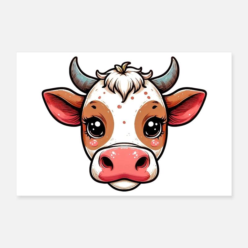 Vache Poster 30 x 20 cm