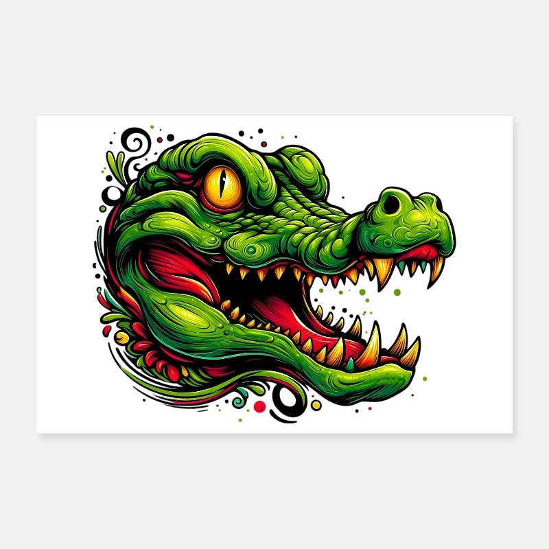 Alligator Crocodile Poster 12" x 8" (30x20 cm)