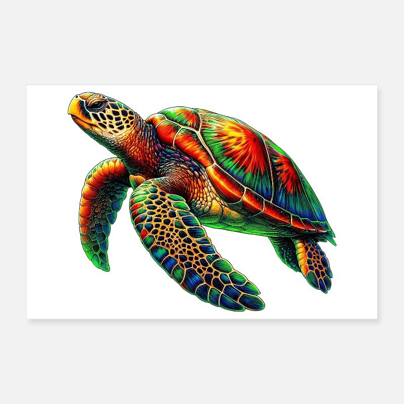 Sea turtle Poster 12" x 8" (30x20 cm)