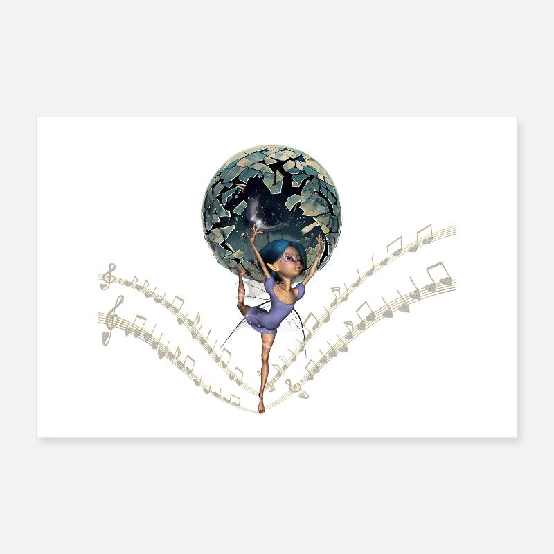 Balancing between music and magic Poster 12" x 8" (30x20 cm)