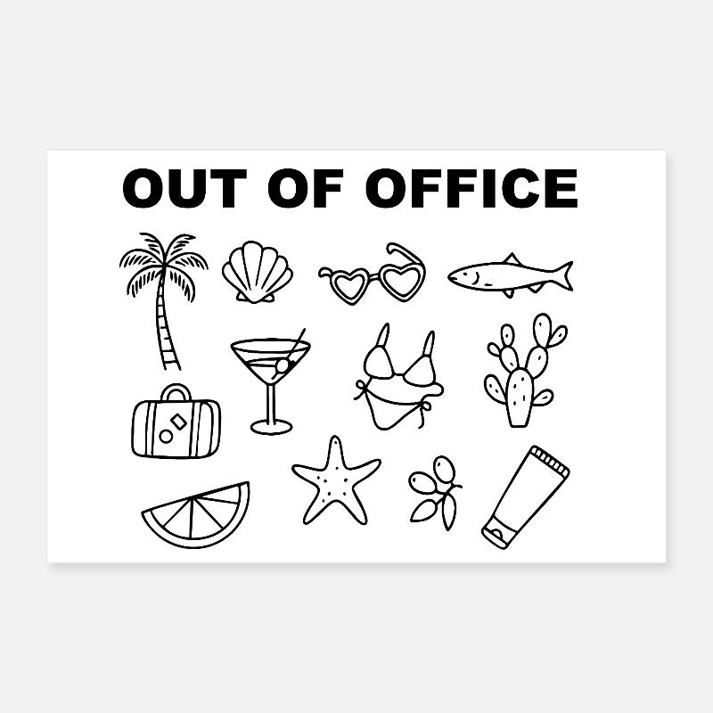Absent du bureau Poster 30 x 20 cm