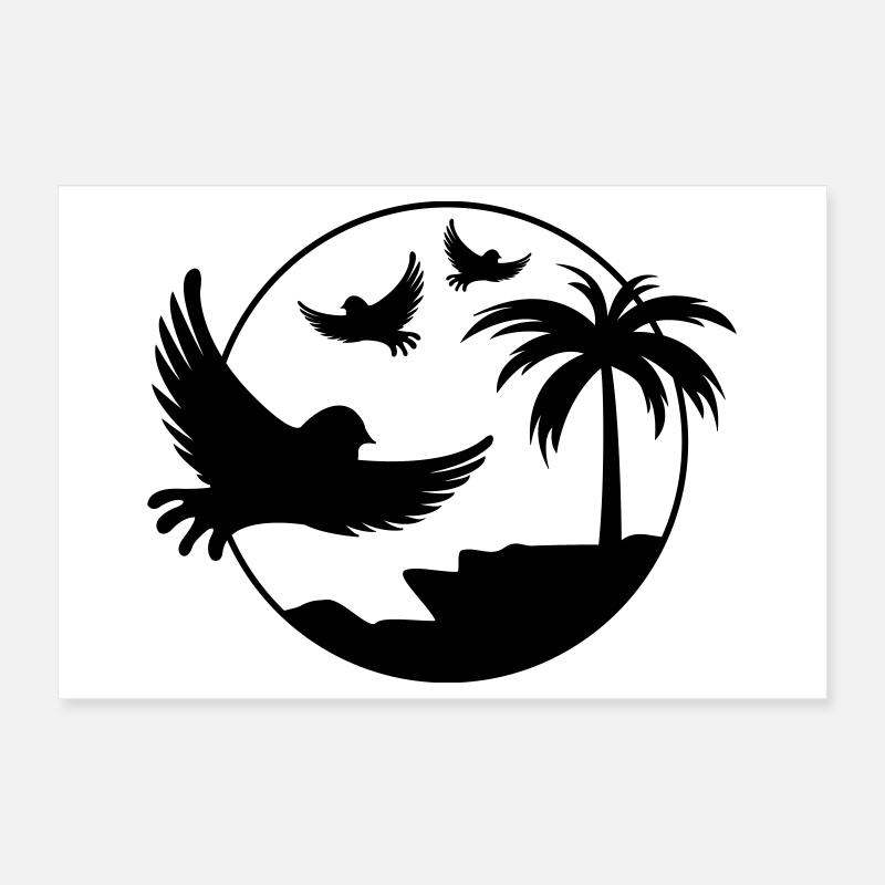 Oiseaux de l’île paradisiaque Poster 30 x 20 cm