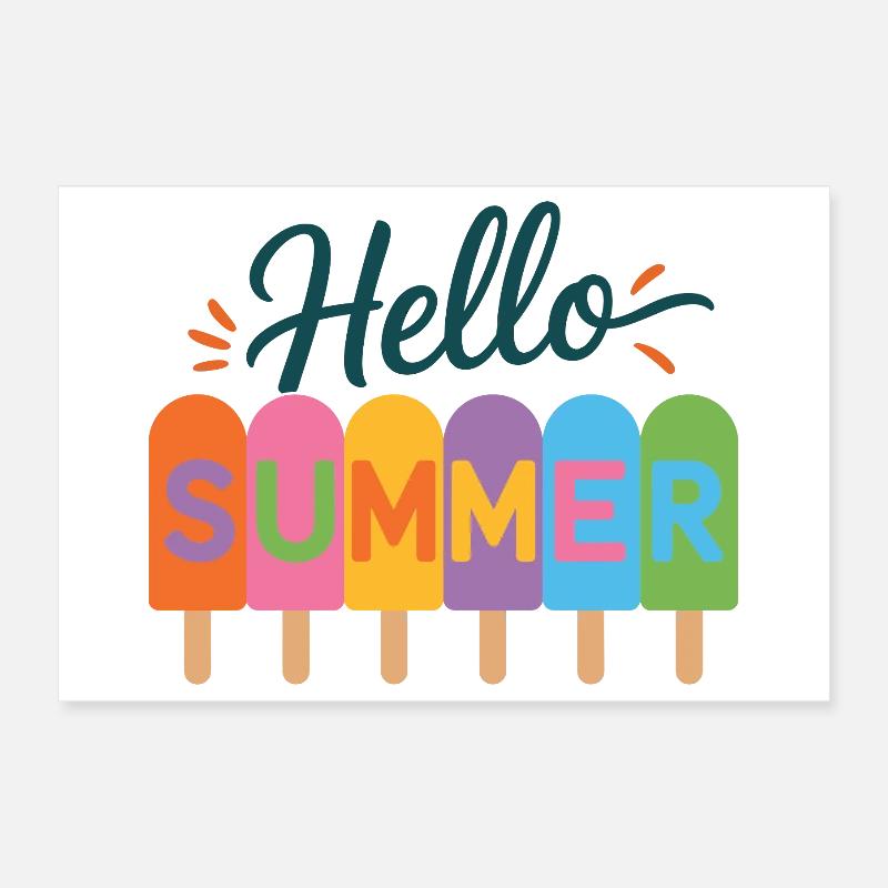 Hello Summer Poster 12" x 8" (30x20 cm)