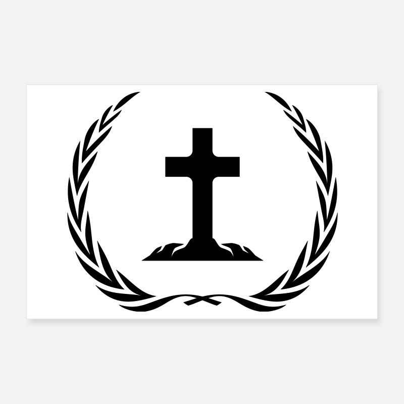 Couronne de symbole de croix Poster 30 x 20 cm