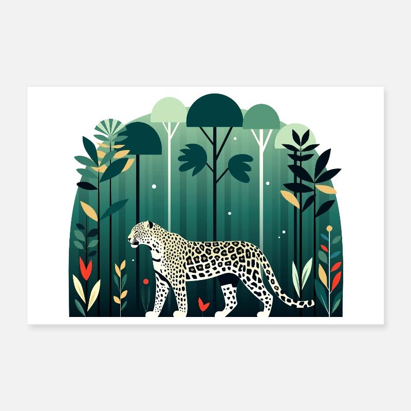 Leopard im Dschungel Poster 30x20 cm