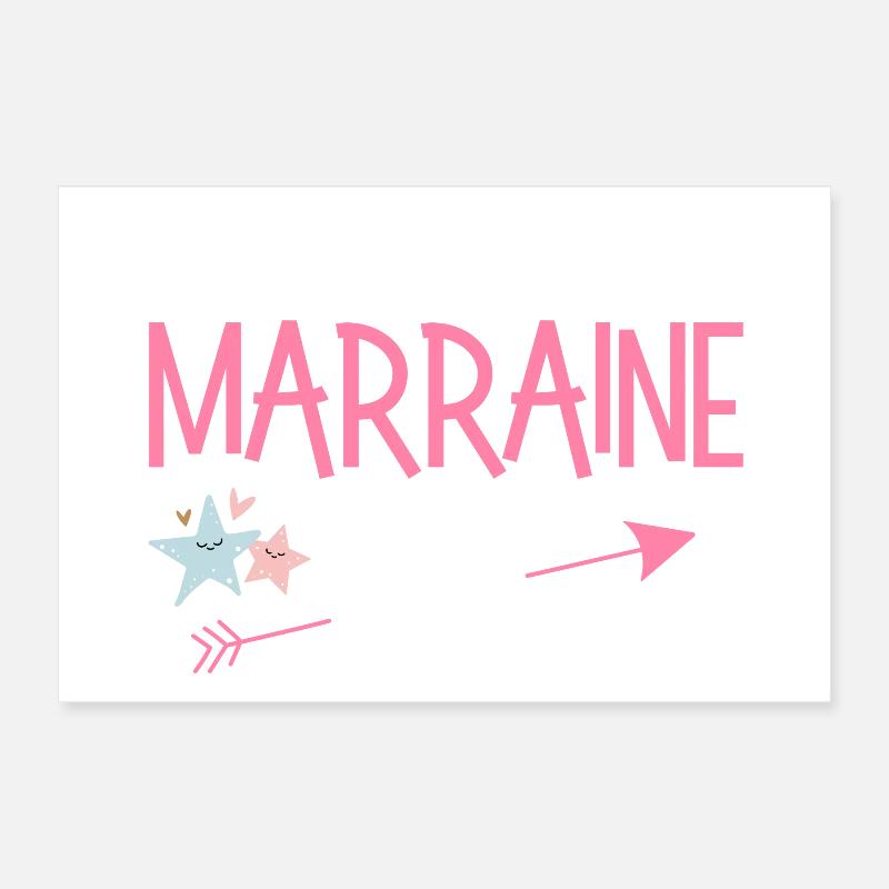 Future Marraine 2026 Annonce de Grossesse Poster 30 x 20 cm