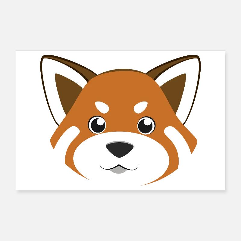 Süßes rotes Panda-Gesicht lustiges Tier-DIY-Kostüm Poster 30x20 cm