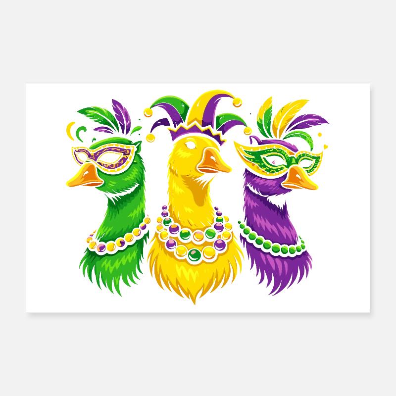 Karnevalstrio der Maskenvögel Poster 30x20 cm