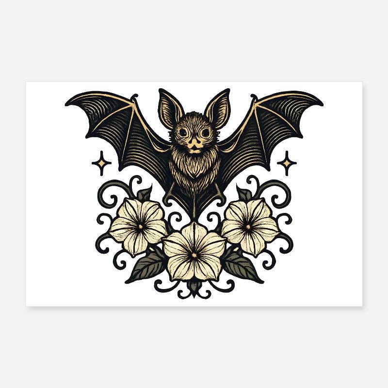 Hibiscus chauve-souris nocturne Poster 30 x 20 cm