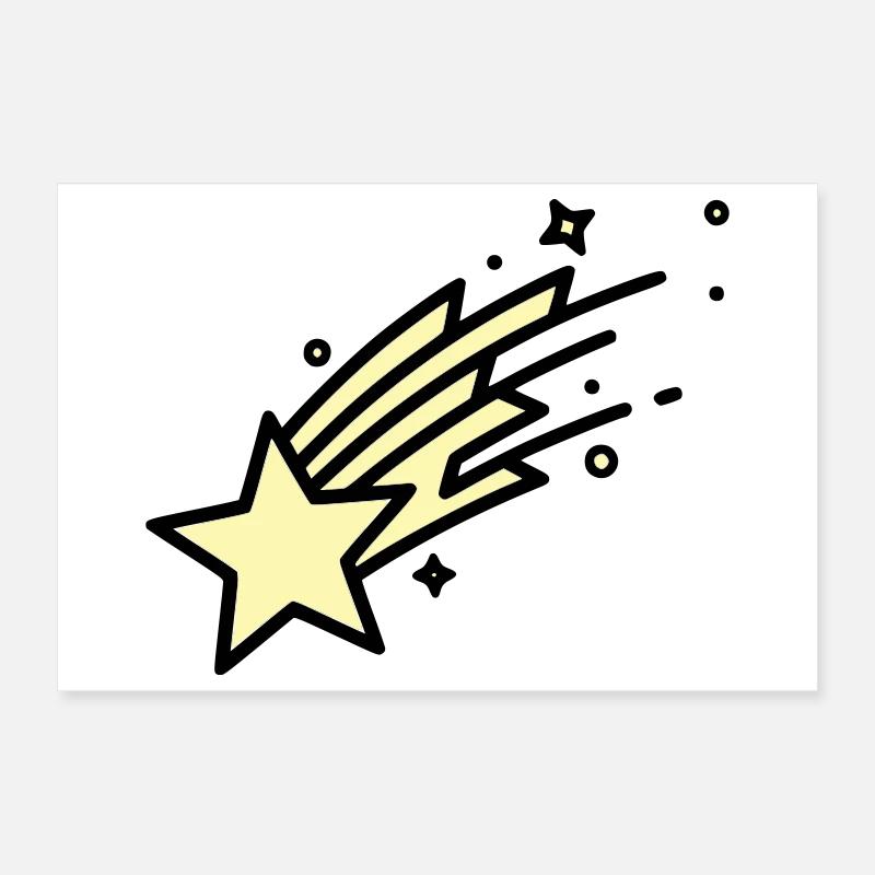 Shooting Star Comet Comic Poster 12" x 8" (30x20 cm)